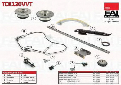 FAI AUTOPARTS tck120vvt -  Комплект цели привода распредвала